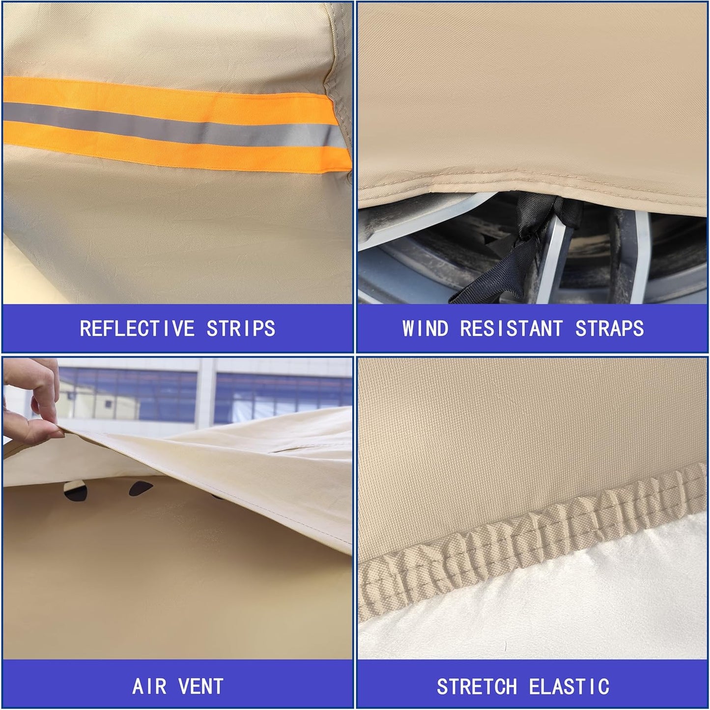 Heavy Duty Outdoor Car Cover Custom Fit for Toyota Camry, Windproof All Weather Waterproof Sun Rain UV Dust Snow Protection Outdoor Car Covers