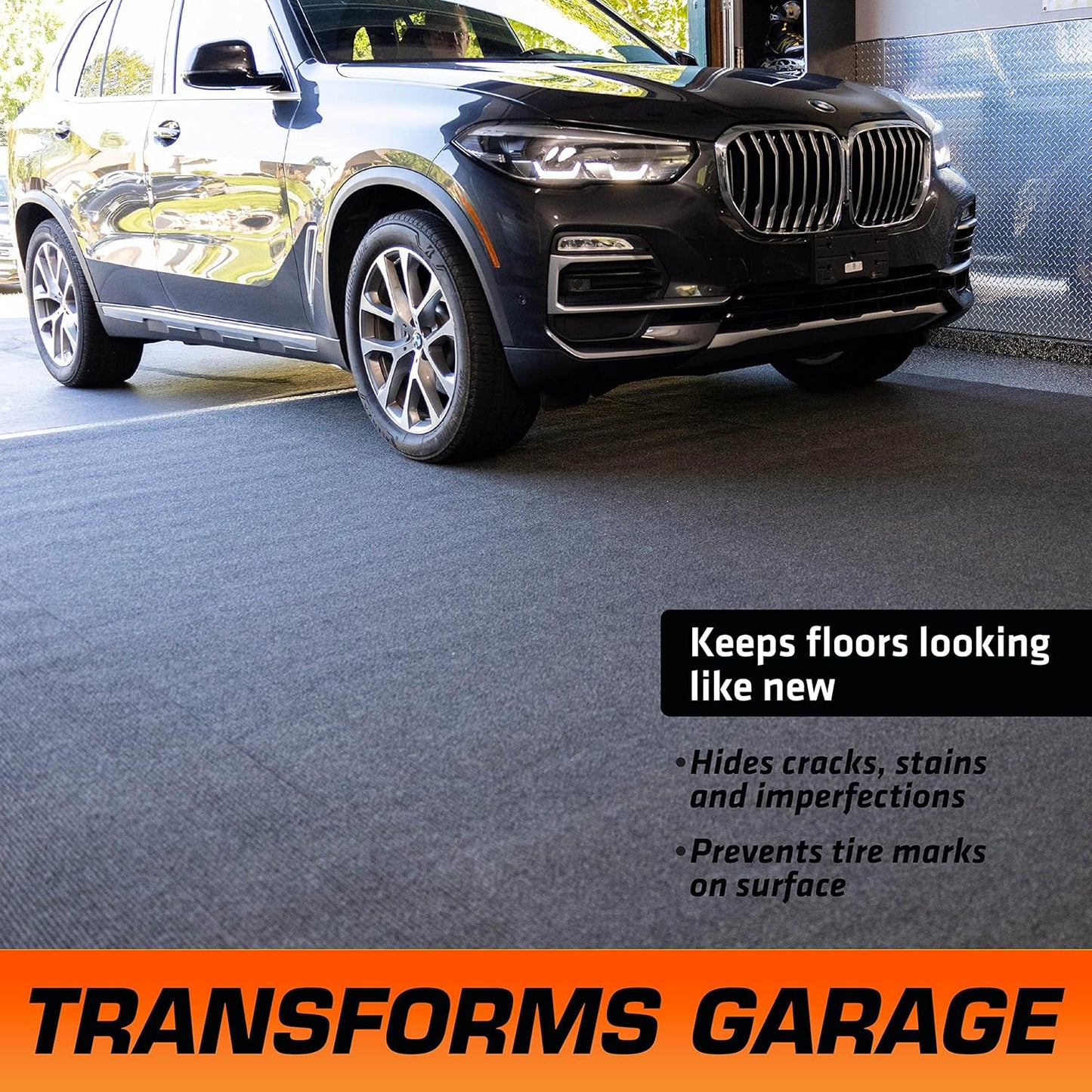 Armor All Premium Garage Floor Mat, Increased Thickness & Cushion, (Combined Size: 19’ x 7’6”), (Includes Double Sided Tape), Protects Surfaces - Absorbent/Waterproof/Durable (USA Made)