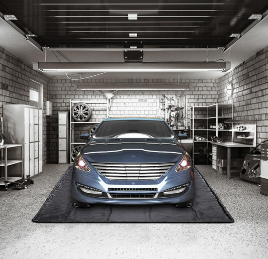 Containment Mat (7'9"W x 18'6"L) - Non-Slip Garage Floor Mat & Car Parking Mat, Heavy Duty Waterproof Protection from Snow, Rain, Mud, Easy to Clean & Install - for Garage, Workshop,Parking