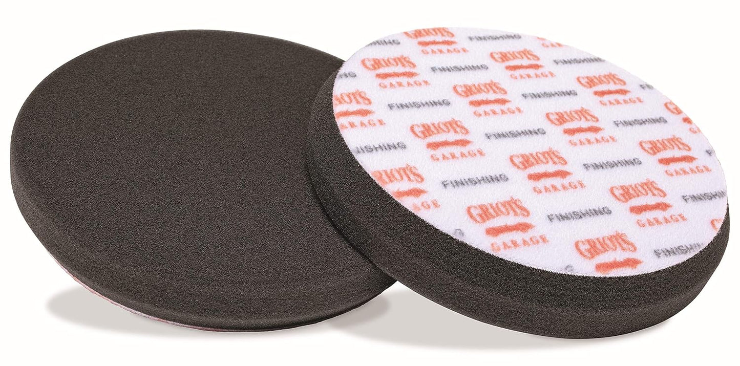 Griot's Garage 6.5" Black Foam Finishing Pads for Car Polishing and Detailing, Buffing Pads for Paint Correction and Sealant Application, 10619, Set of 2