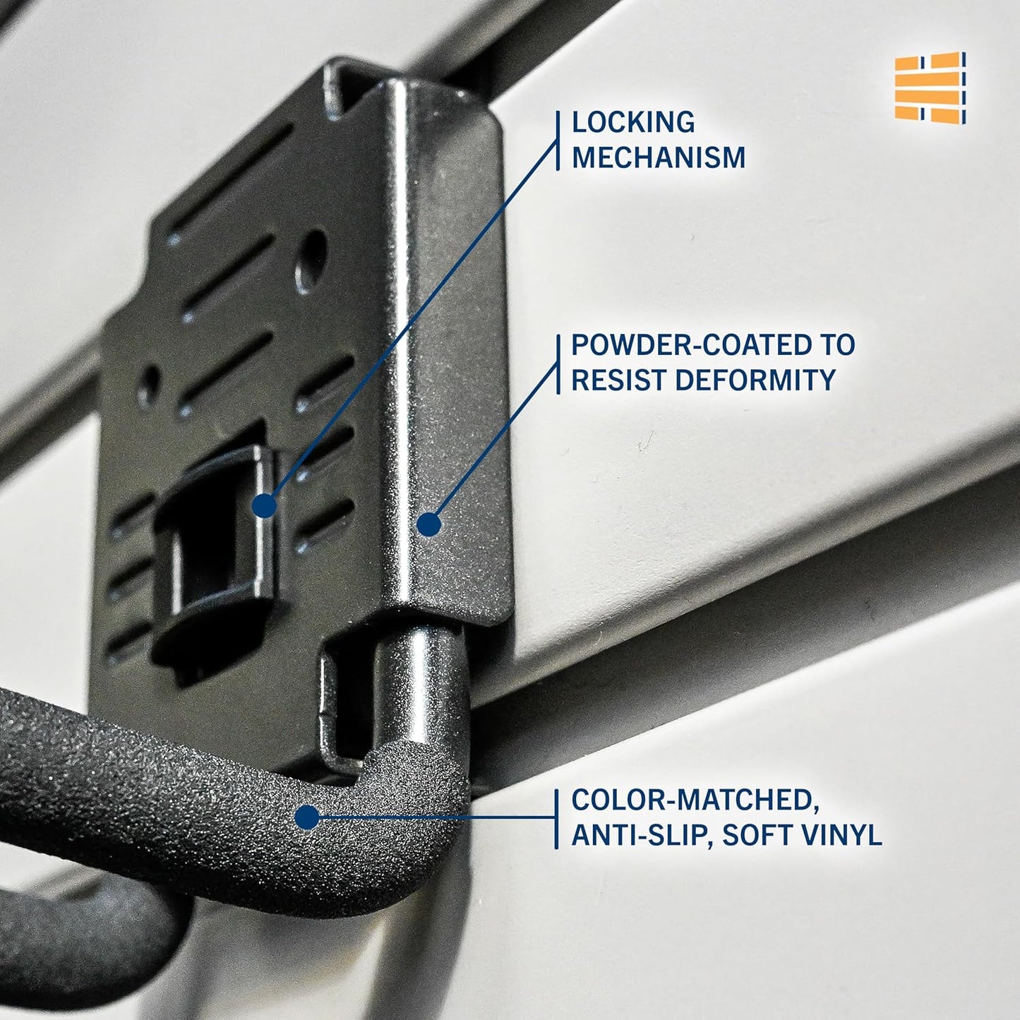 8 Pack Heavy Duty Slatwall Hooks, Black, Snap & Heavy-Duty Hooks Mix, Organize Garage, Storage, Tools, Sports Gear, Cords