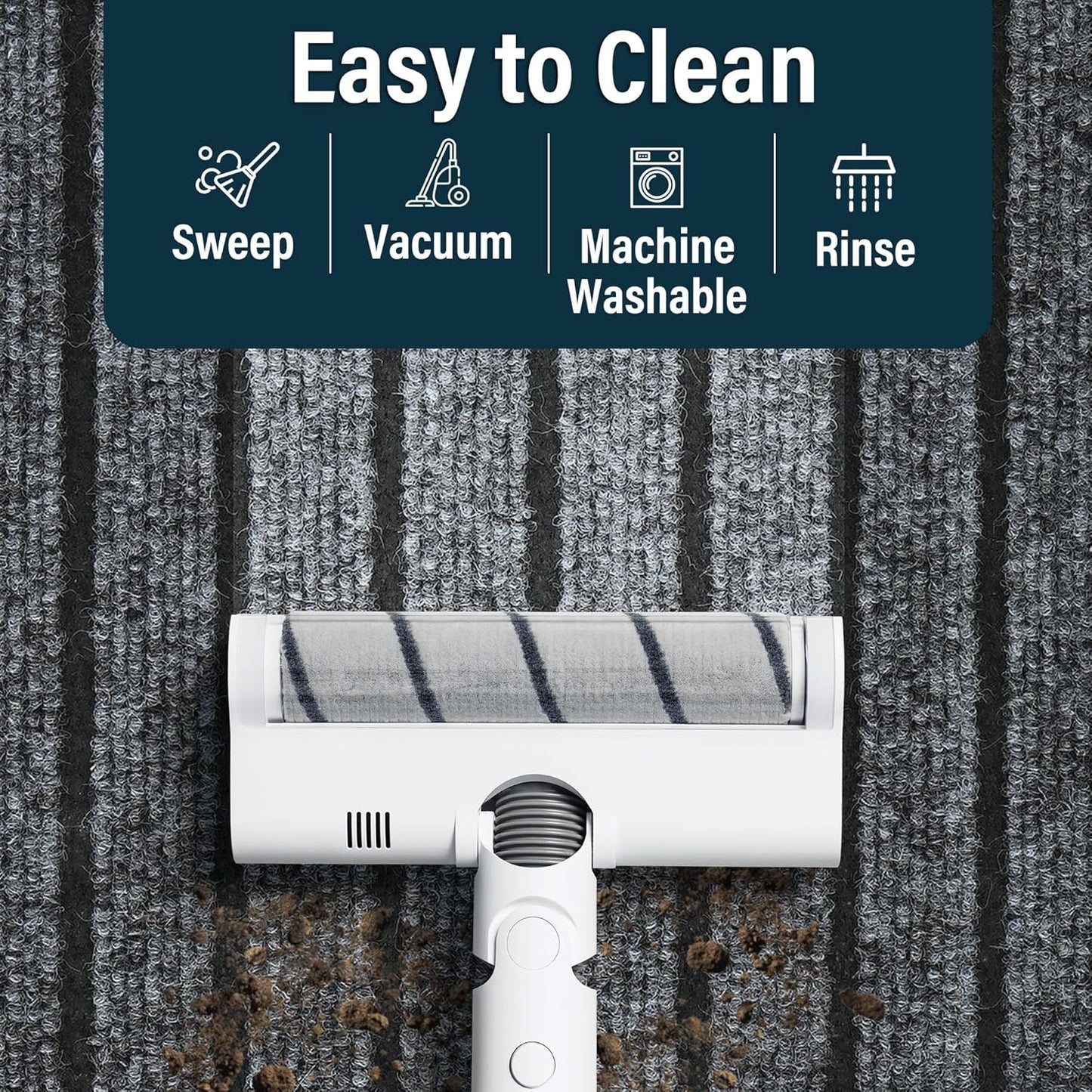 LotFancy 30" x 17" Set of 2 Front Door Mat for Indoor Outdoor Entrance, Dirt Traper Low Profile Easy Clean Doormat, Non Slip Welcome Mats for Patio Porch Garage Entryway, Dark Gray