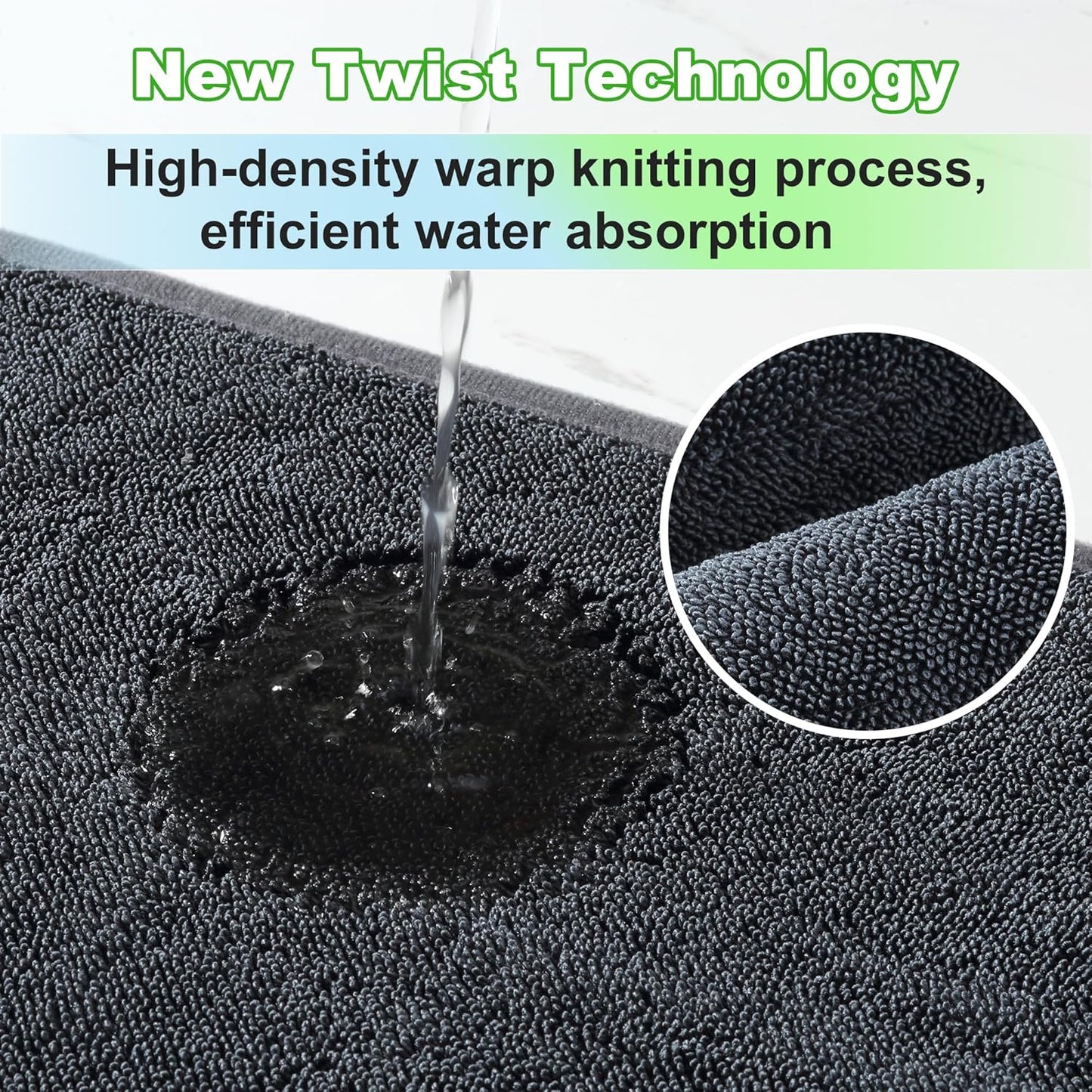 JOYMOOP Car Dry Towel, Quick Drying, Medium Size, Microfiber Cleaning Cloth, Dark Grey, 35.4 x 23.6 Inches, 2 Pack for Boates, RVs, SUVs, Trucks, Cars