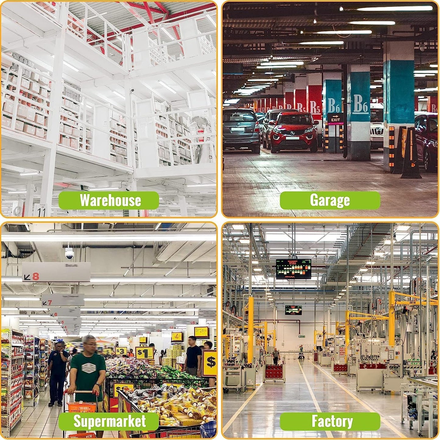 4 Pack,Led Shop Lights, 2FT Led Shop Light,30W 6000K 3500LM Clear White,Led Shop Light 2FT 110V Linkable Integrated V-Shape for Shop Garage,Warehouse