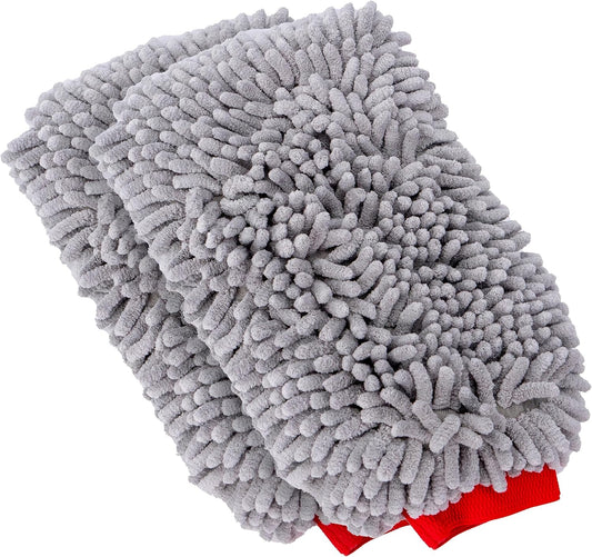 MOTHERS Premium Chenille Car Wash Mitt, Scratch and Lint Free, 2 Pack