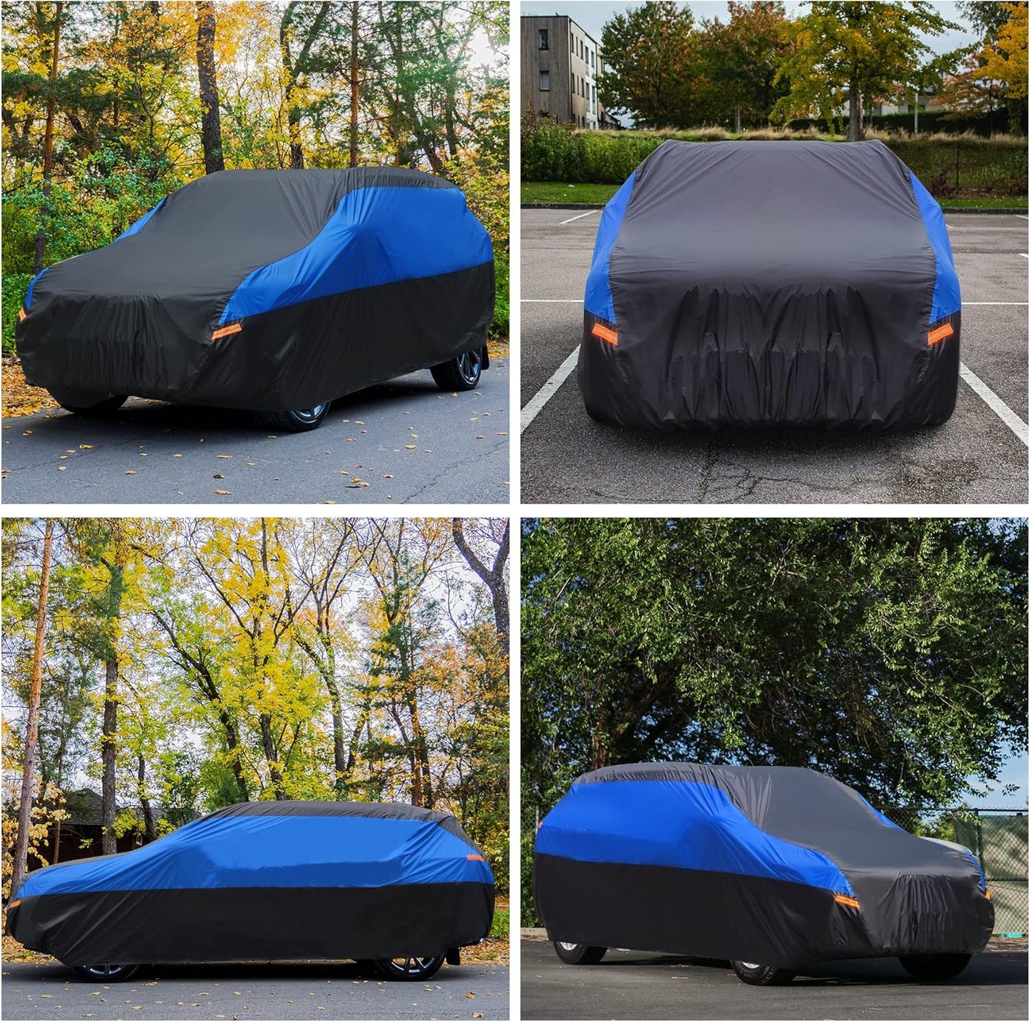 SUV Car Cover Waterproof All Weather,Cover Full Exterior Cover Windproof Outdoor Full Car Cover UV/Snow/Hail/Dust Protection Fit SUV Jeep-Length 190" to 200"