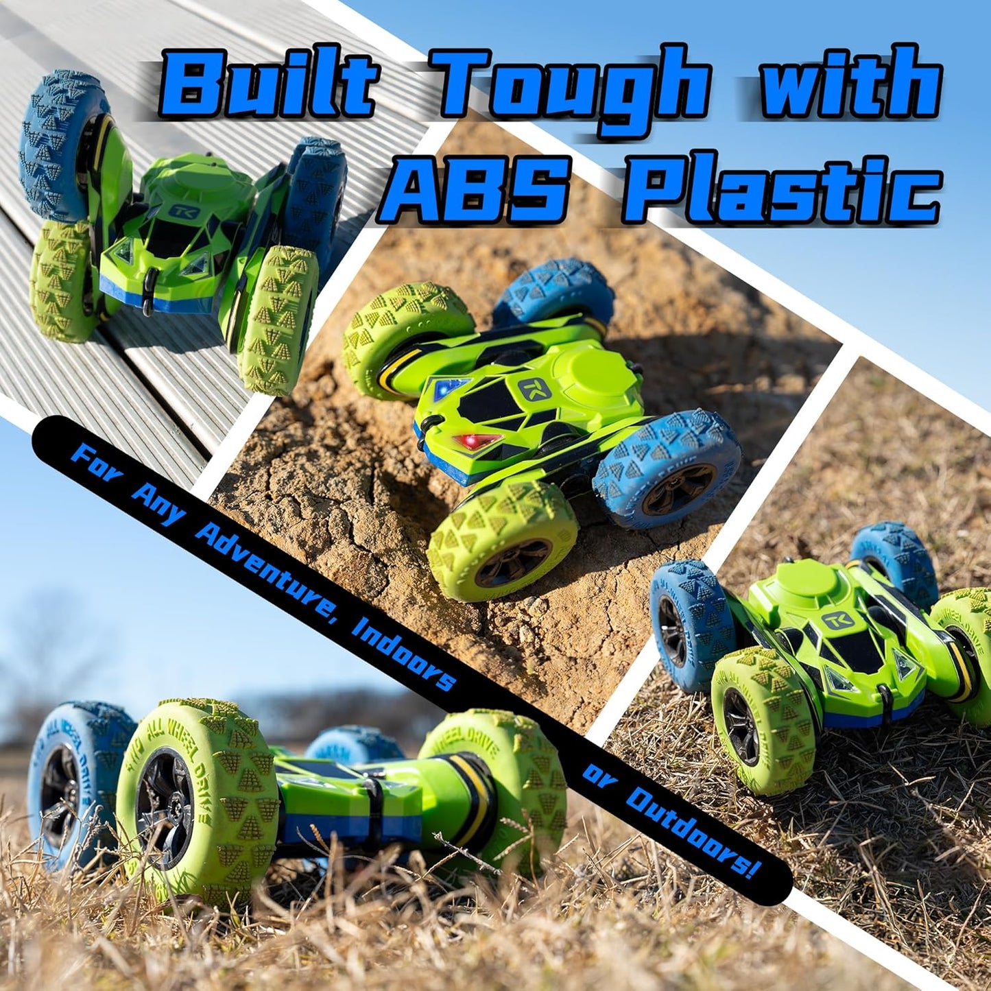 Threeking RC Stunt Car Remote Control Cars with Lights Double-Sided Driving Indoor Outdoor Toys Gifts Presents for 6 7 8 9 10 11 12 Year Old Kids Boys Girls