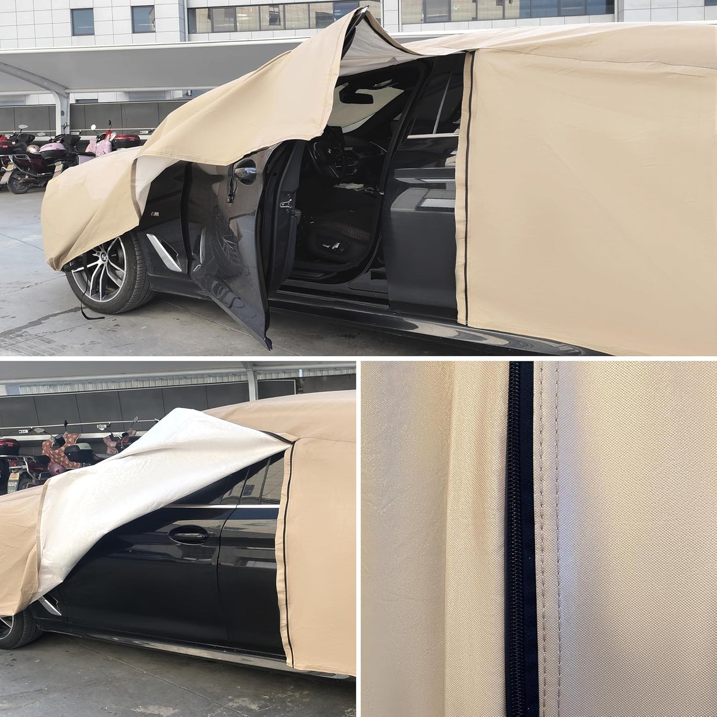 Heavy Duty Outdoor Car Cover Custom Fit for Toyota Camry, Windproof All Weather Waterproof Sun Rain UV Dust Snow Protection Outdoor Car Covers